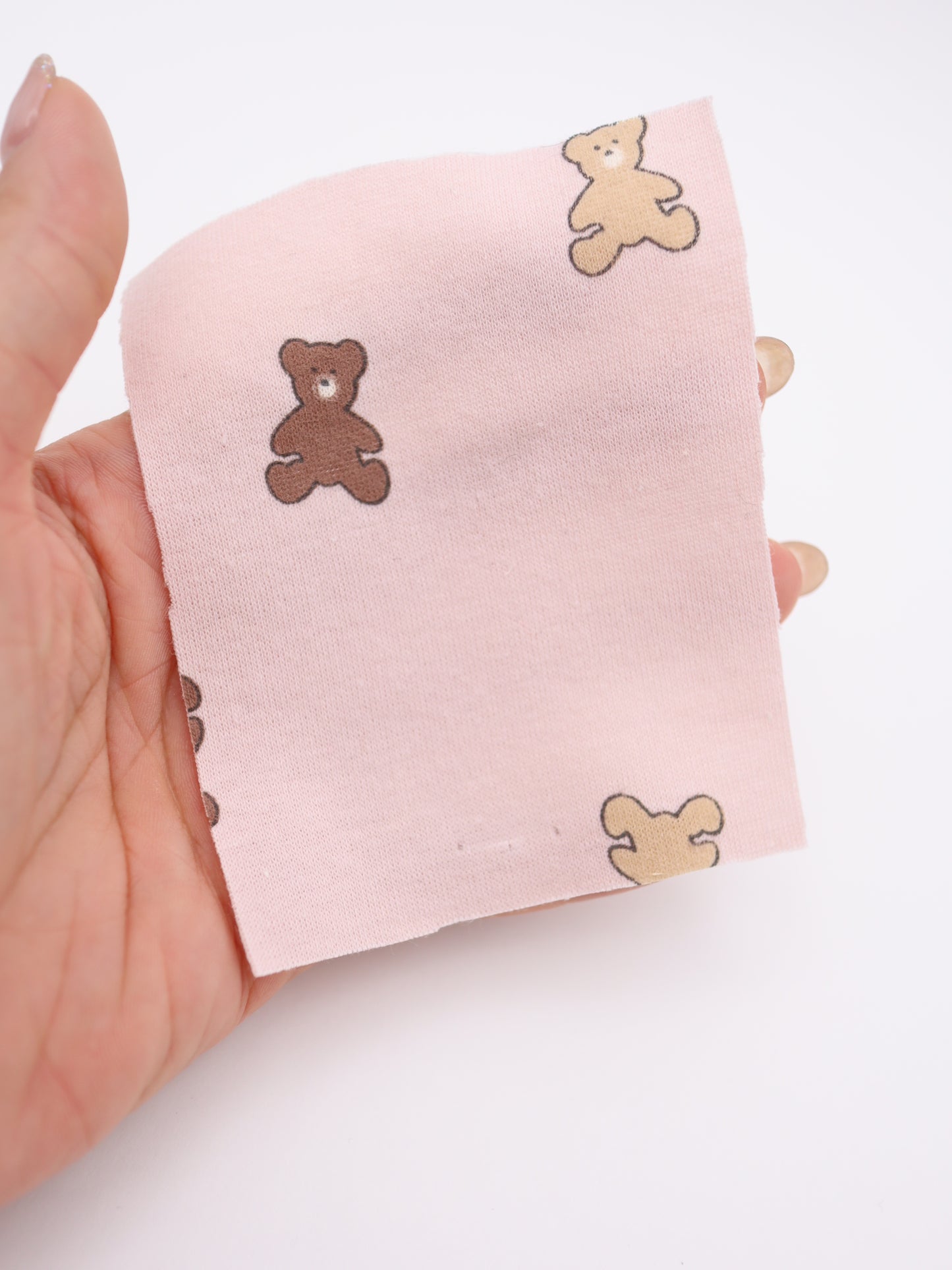 【25AW-052】クマちゃんプリントフライスニット　/0.5ｙあたり=～900円