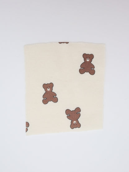 【25AW-052】クマちゃんプリントフライスニット　/0.5ｙあたり=～900円