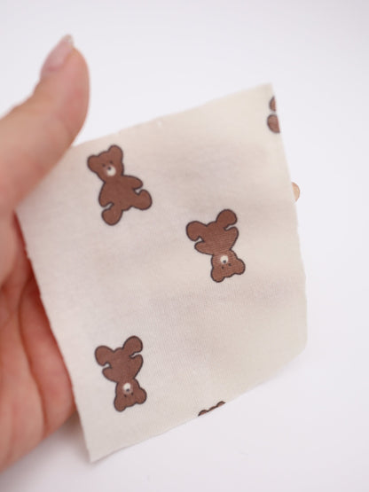 【25AW-052】クマちゃんプリントフライスニット　/0.5ｙあたり=～900円