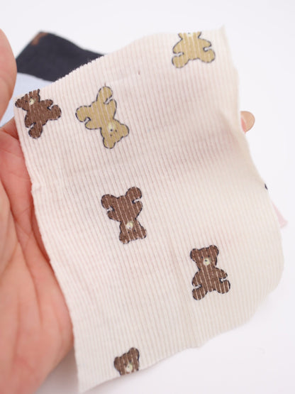 【25AW-053】くまちゃんプリントテレコニット　/0.5ｙあたり=～900円