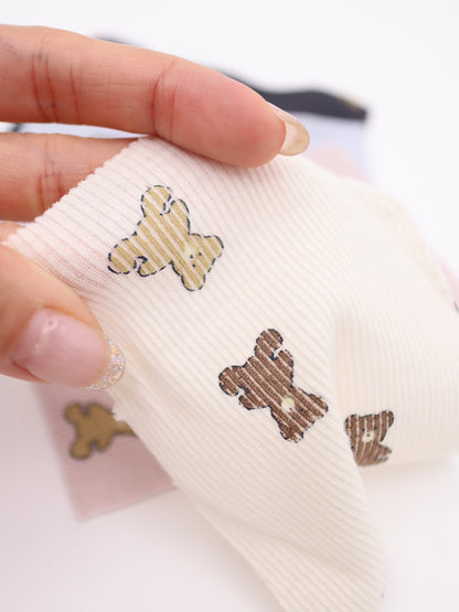 【25AW-053】くまちゃんプリントテレコニット　/0.5ｙあたり=～900円