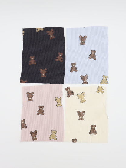 【25AW-053】くまちゃんプリントテレコニット　/0.5ｙあたり=～900円