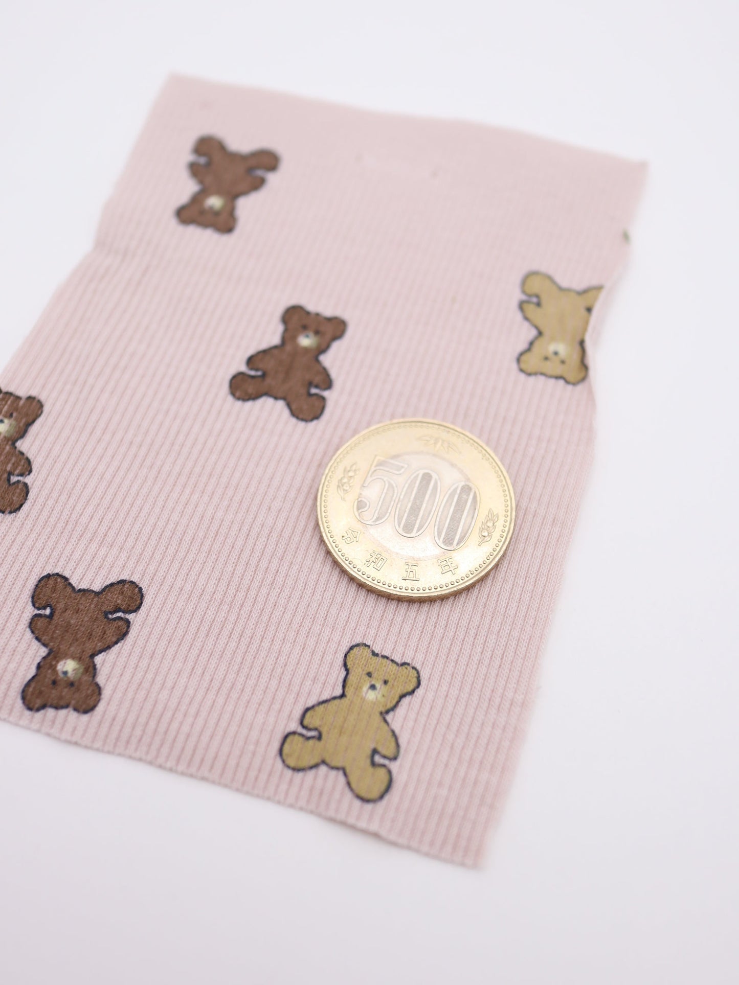 【25AW-053】くまちゃんプリントテレコニット　/0.5ｙあたり=～900円