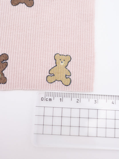 【25AW-053】くまちゃんプリントテレコニット　/0.5ｙあたり=～900円