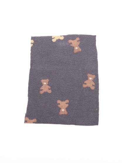 【25AW-053】くまちゃんプリントテレコニット　/0.5ｙあたり=～900円