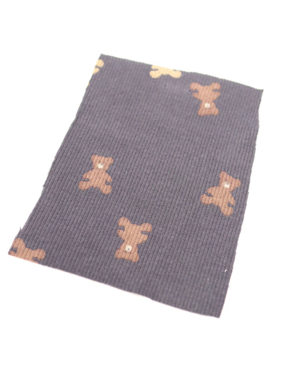 【25AW-053】くまちゃんプリントテレコニット　/0.5ｙあたり=～900円