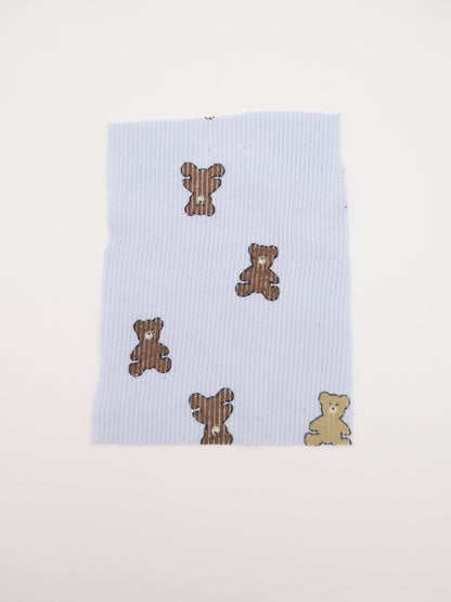 【25AW-053】くまちゃんプリントテレコニット　/0.5ｙあたり=～900円