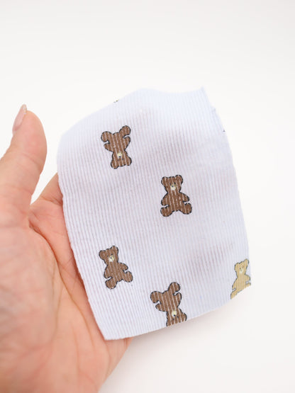 【25AW-053】くまちゃんプリントテレコニット　/0.5ｙあたり=～900円