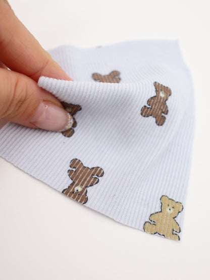 【25AW-053】くまちゃんプリントテレコニット　/0.5ｙあたり=～900円