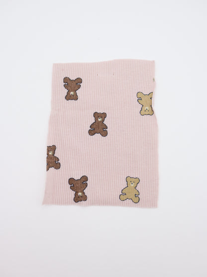 【25AW-053】くまちゃんプリントテレコニット　/0.5ｙあたり=～900円