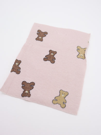 【25AW-053】くまちゃんプリントテレコニット　/0.5ｙあたり=～900円