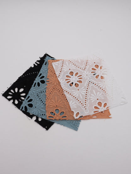 綿100%・カットワークフラワー刺繍ローン生地｜【生地幅】約132センチ 【混率】綿100％｜ドッグウエア・KIDSウエア・ブラウス・雑貨向き｜26AW-243