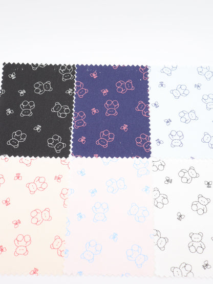 【25AW-022】もこもこくまさん×リボンプリントツイル　/0.5ｙあたり=～960円