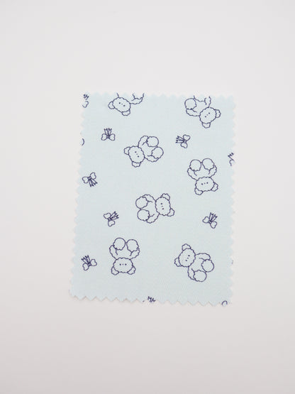 【25AW-022】もこもこくまさん×リボンプリントツイル　/0.5ｙあたり=～960円