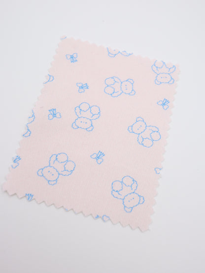 【25AW-022】もこもこくまさん×リボンプリントツイル　/0.5ｙあたり=～960円