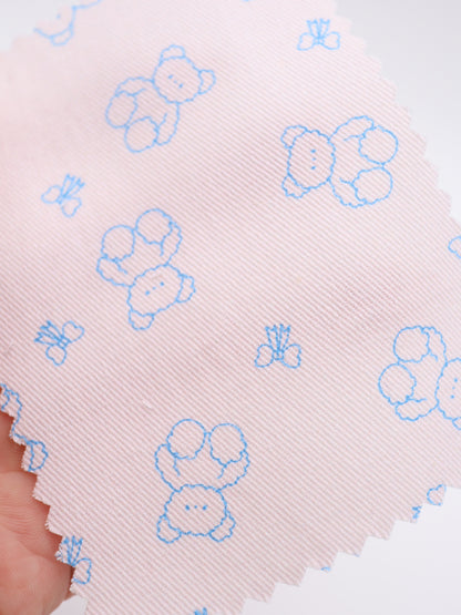 【25AW-022】もこもこくまさん×リボンプリントツイル　/0.5ｙあたり=～960円