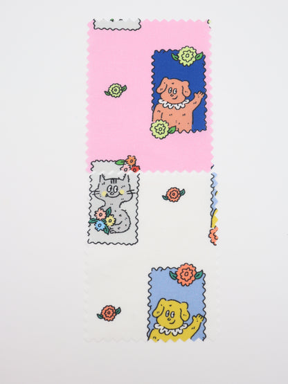 【25AW-025】HELLOわんにゃんずプリント綿ローン　/0.5ｙあたり=～775円