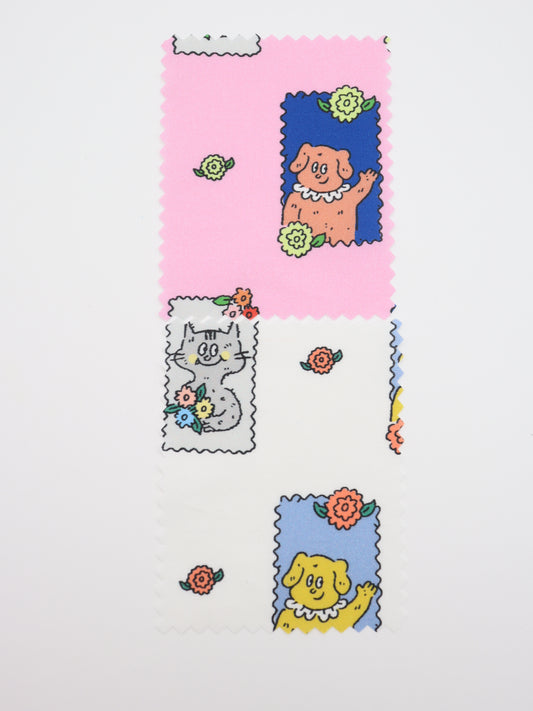 【25AW-025】HELLOわんにゃんずプリント綿ローン　/0.5ｙあたり=～775円