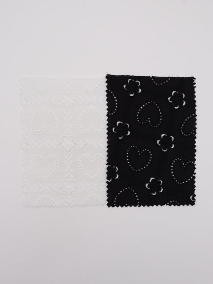 綿100%・ハート＆フラワーパネル刺繍ローン生地｜【生地幅】約127センチ 【混率】綿100％｜ドッグウエア・KIDSウエア・ブラウス・雑貨向き｜26AW-240