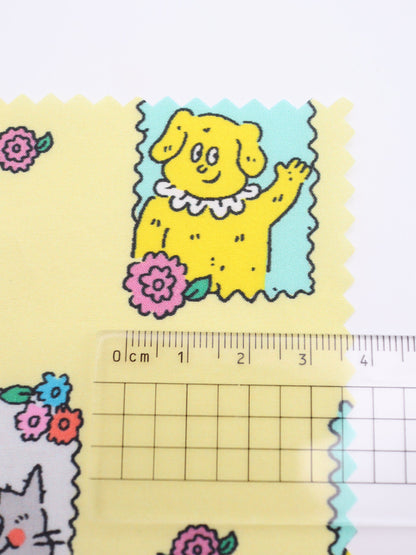 【25AW-025】HELLOわんにゃんずプリント綿ローン　/0.5ｙあたり=～775円