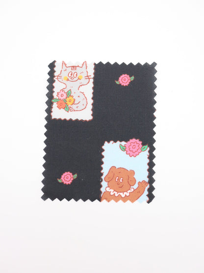 【25AW-025】HELLOわんにゃんずプリント綿ローン　/0.5ｙあたり=～775円