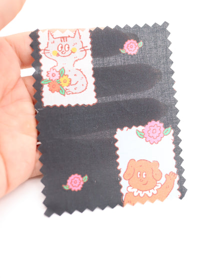 【25AW-025】HELLOわんにゃんずプリント綿ローン　/0.5ｙあたり=～775円