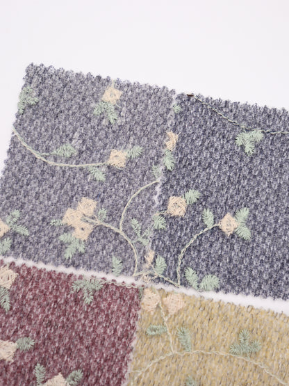 フラワー刺繍オーガンジーボンディングニットソー｜【生地幅】約142センチ 【混率】アクリル50％ポリエステル50％｜ドッグウエア・KIDSウエア・トップス・雑貨向き｜26AW-236