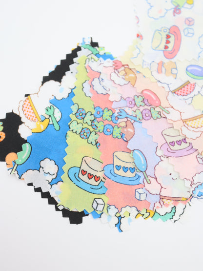 【25AW-024】カフェバイトもこもこうさちゃんプリント綿ローン　/0.5ｙあたり=～775円