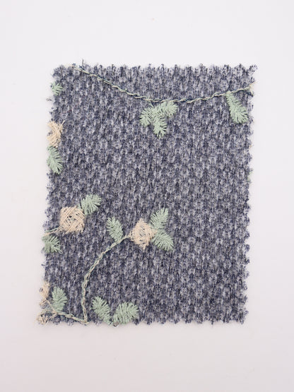 フラワー刺繍オーガンジーボンディングニットソー｜【生地幅】約142センチ 【混率】アクリル50％ポリエステル50％｜ドッグウエア・KIDSウエア・トップス・雑貨向き｜26AW-236