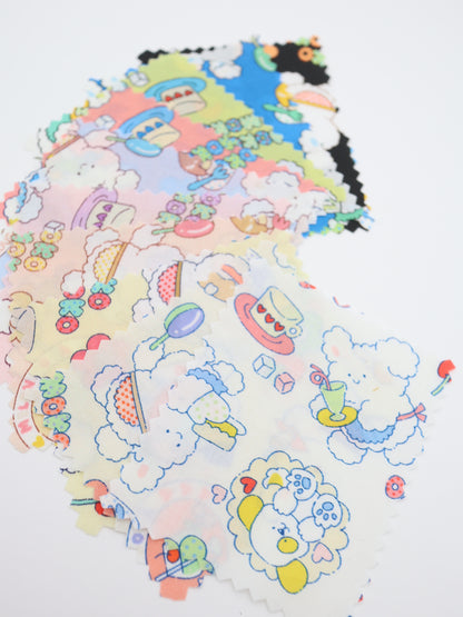 【25AW-024】カフェバイトもこもこうさちゃんプリント綿ローン　/0.5ｙあたり=～775円