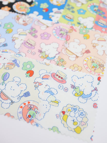 【25AW-024】カフェバイトもこもこうさちゃんプリント綿ローン　/0.5ｙあたり=～775円