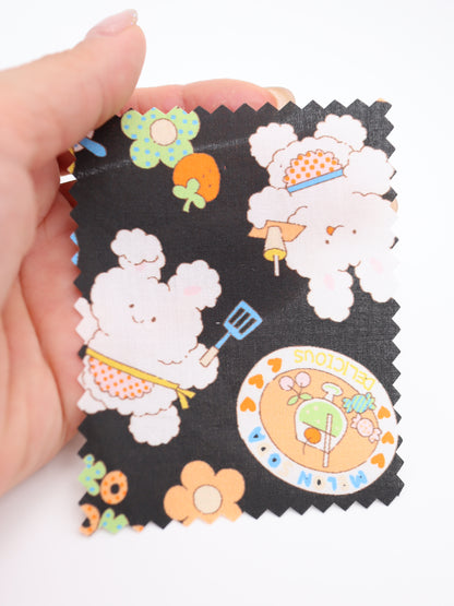 【25AW-024】カフェバイトもこもこうさちゃんプリント綿ローン　/0.5ｙあたり=～775円