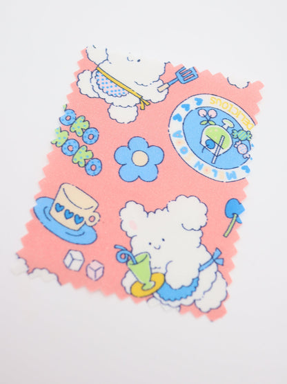 【25AW-024】カフェバイトもこもこうさちゃんプリント綿ローン　/0.5ｙあたり=～775円