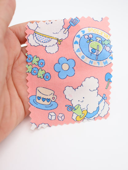 【25AW-024】カフェバイトもこもこうさちゃんプリント綿ローン　/0.5ｙあたり=～775円