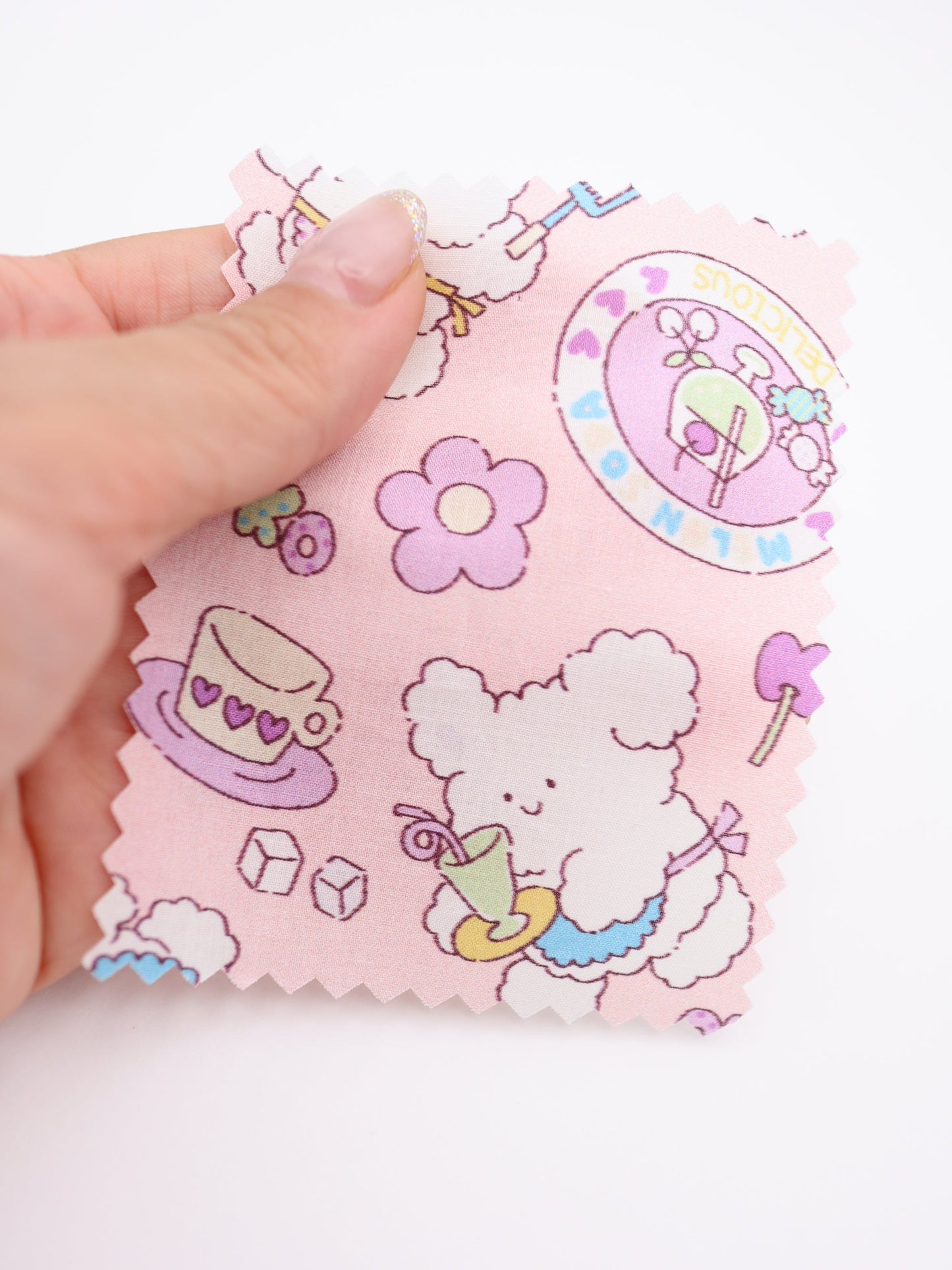 【25AW-024】カフェバイトもこもこうさちゃんプリント綿ローン　/0.5ｙあたり=～775円