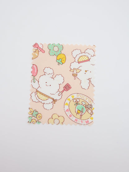 【25AW-024】カフェバイトもこもこうさちゃんプリント綿ローン　/0.5ｙあたり=～775円