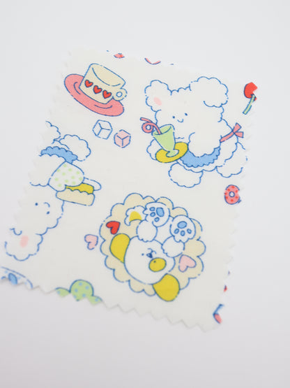 【25AW-024】カフェバイトもこもこうさちゃんプリント綿ローン　/0.5ｙあたり=～775円