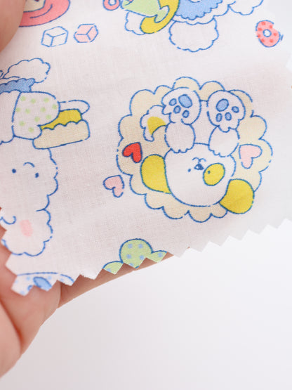 【25AW-024】カフェバイトもこもこうさちゃんプリント綿ローン　/0.5ｙあたり=～775円