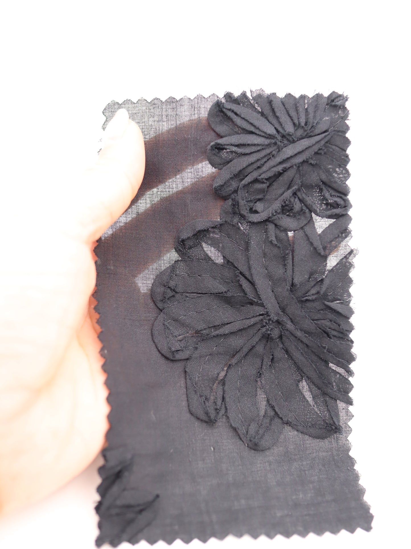 【25AW-017】立体フラワー刺繍綿ローン　/0.5ｙあたり=～1365円