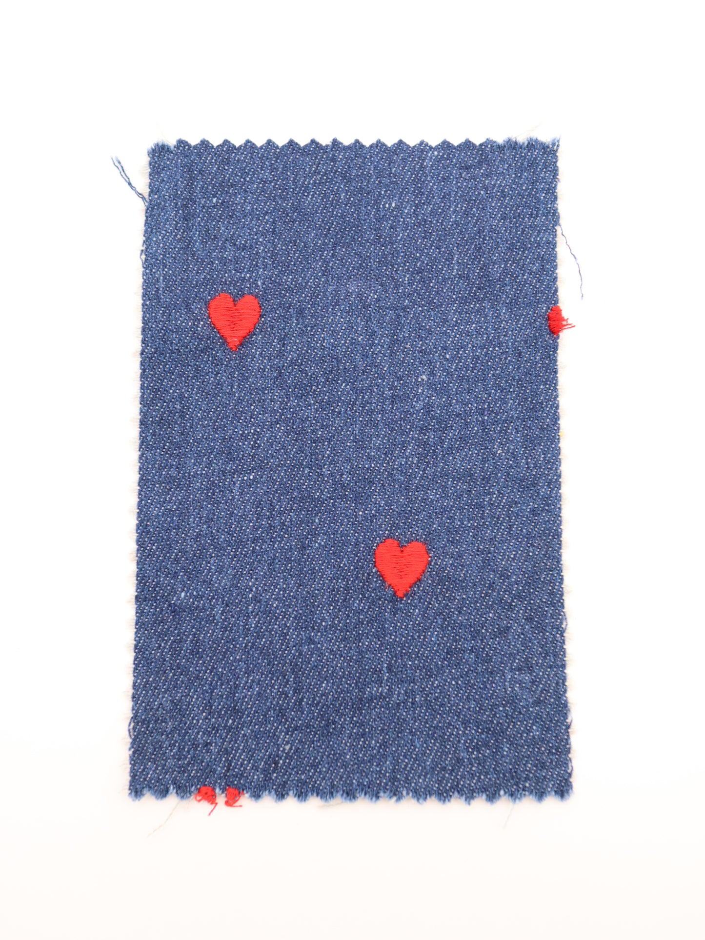 【25AW-007】ハート刺繍デニム　/0.5ｙあたり=～925円