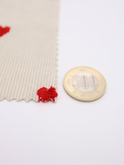 【25AW-008】ハート刺繍コーデュロイ　/0.5ｙあたり=～885円