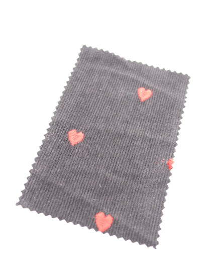 【25AW-008】ハート刺繍コーデュロイ　/0.5ｙあたり=～885円