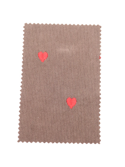 【25AW-008】ハート刺繍コーデュロイ　/0.5ｙあたり=～885円