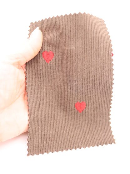 【25AW-008】ハート刺繍コーデュロイ　/0.5ｙあたり=～885円