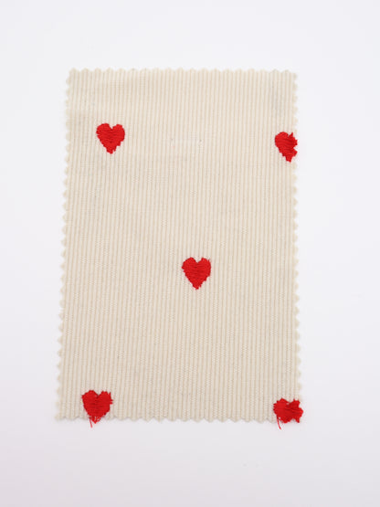 【25AW-008】ハート刺繍コーデュロイ　/0.5ｙあたり=～885円