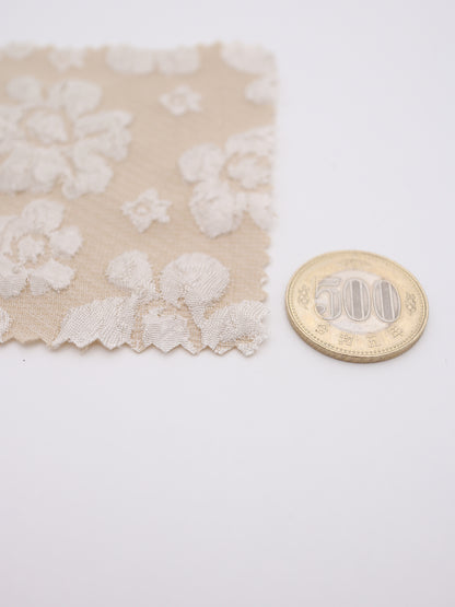 【25AW-015】エンボスフラワー柄ジャガード　/0.5ｙあたり=～695円