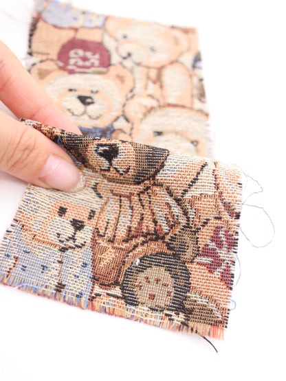 【25AW-042】大混雑くまちゃん柄ゴブラン　/0.5ｙあたり=～1035円