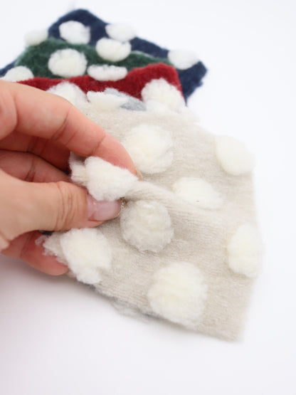 【25AW-038】ほわほわポコポコ付き起毛ニット　/0.5ｙあたり=～1690円