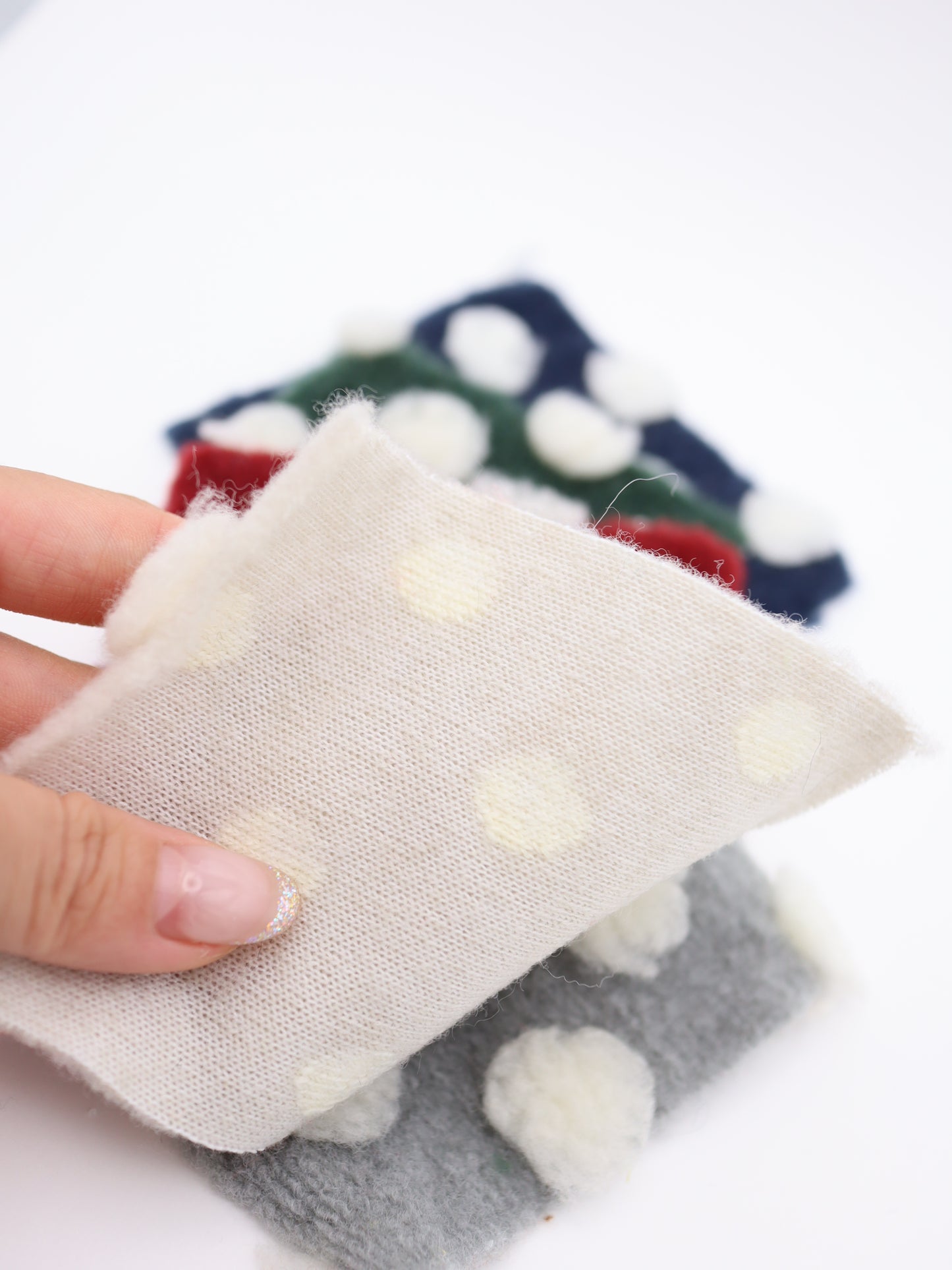 【25AW-038】ほわほわポコポコ付き起毛ニット　/0.5ｙあたり=～1690円