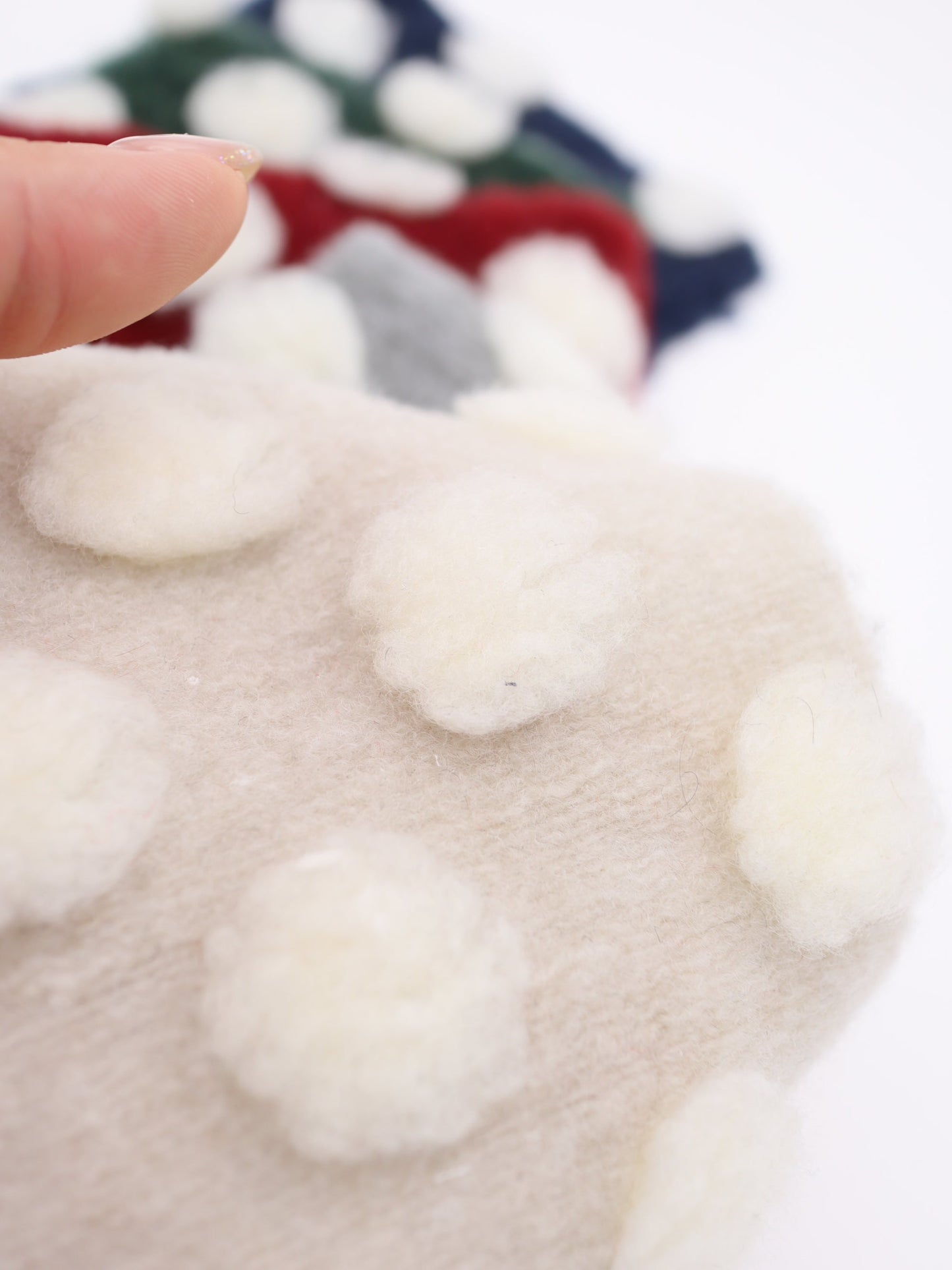 【25AW-038】ほわほわポコポコ付き起毛ニット　/0.5ｙあたり=～1690円